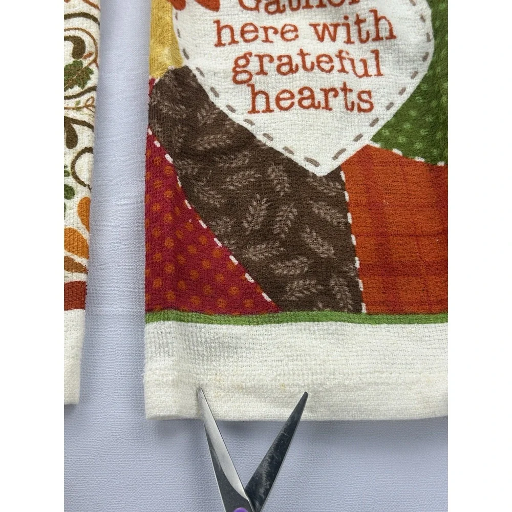 2008 Thanksgiving Hanging Kitchen Towels Lot 6 Crochet Top Turkey Fall Harvest